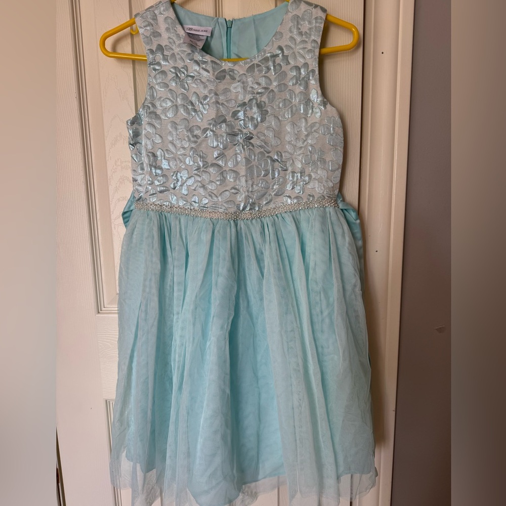 Bonnie Jean Light Blue Floral Dress - Picture 1 of 8